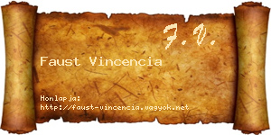 Faust Vincencia névjegykártya